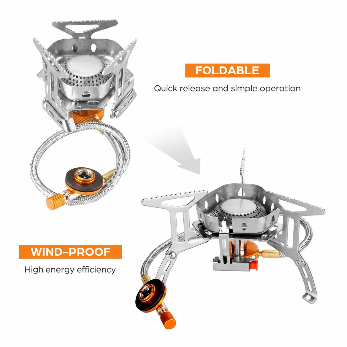 Mroace Windproof Portable Camping Gas Stove