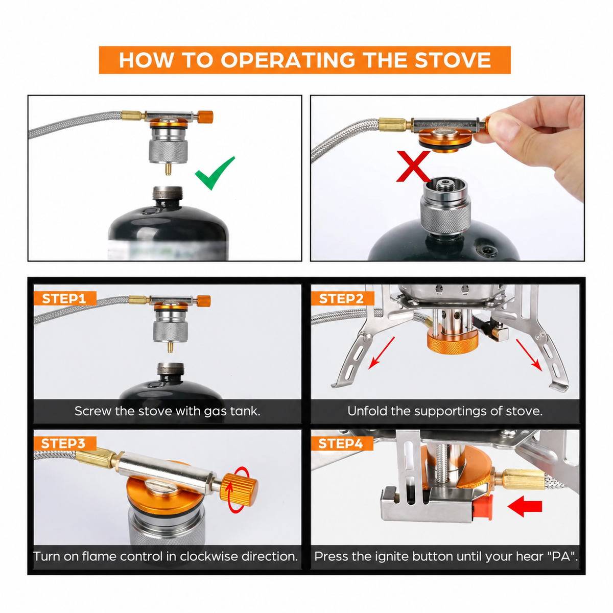 Mroace Windproof Portable Camping Gas Stove