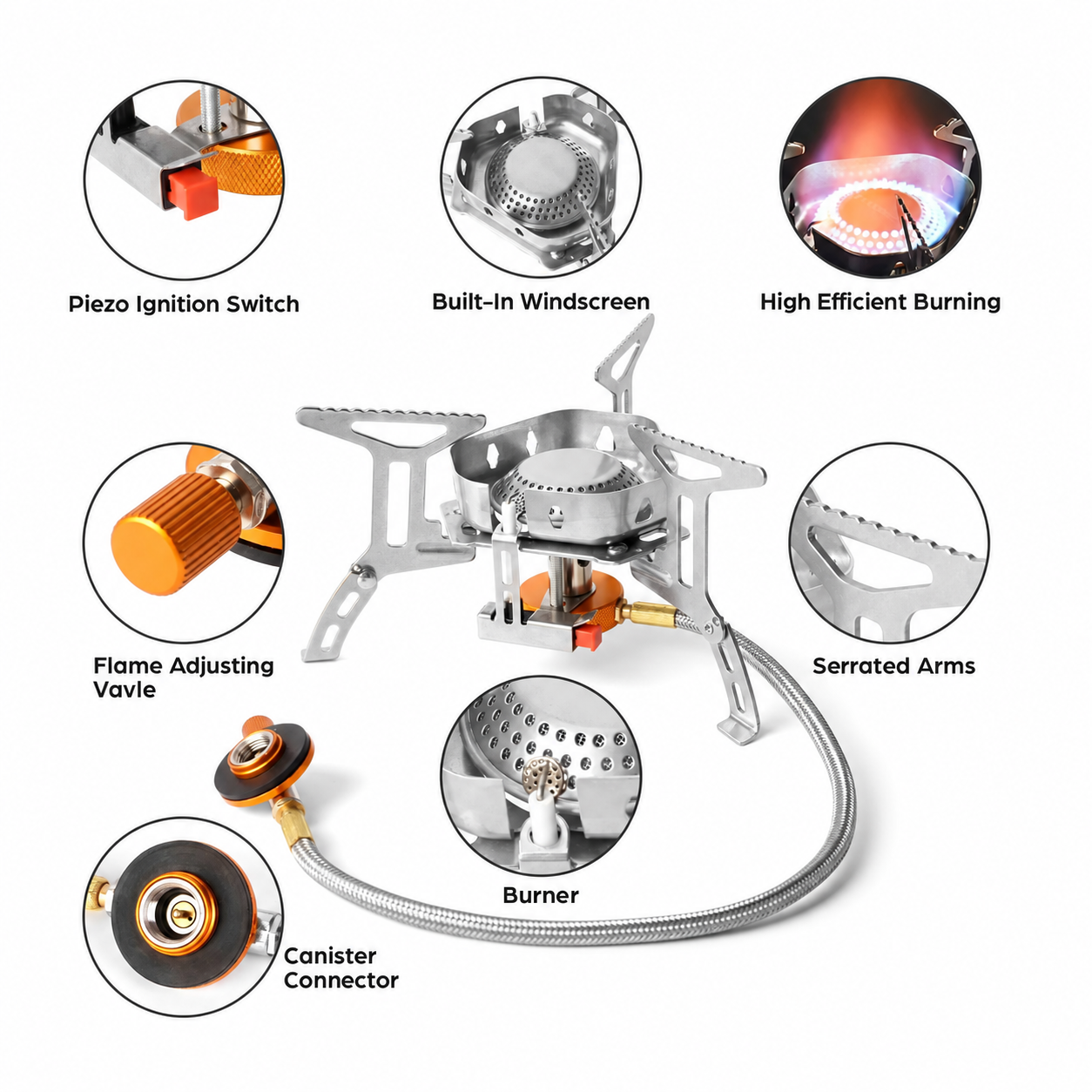 Mroace Windproof Portable Camping Gas Stove