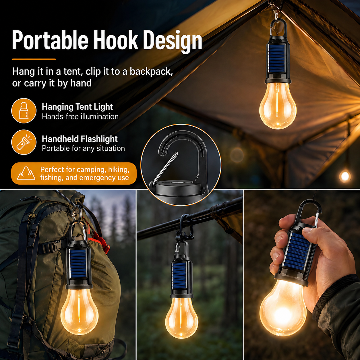 Mroace Solar Rechargeable LED Camping Lanterns