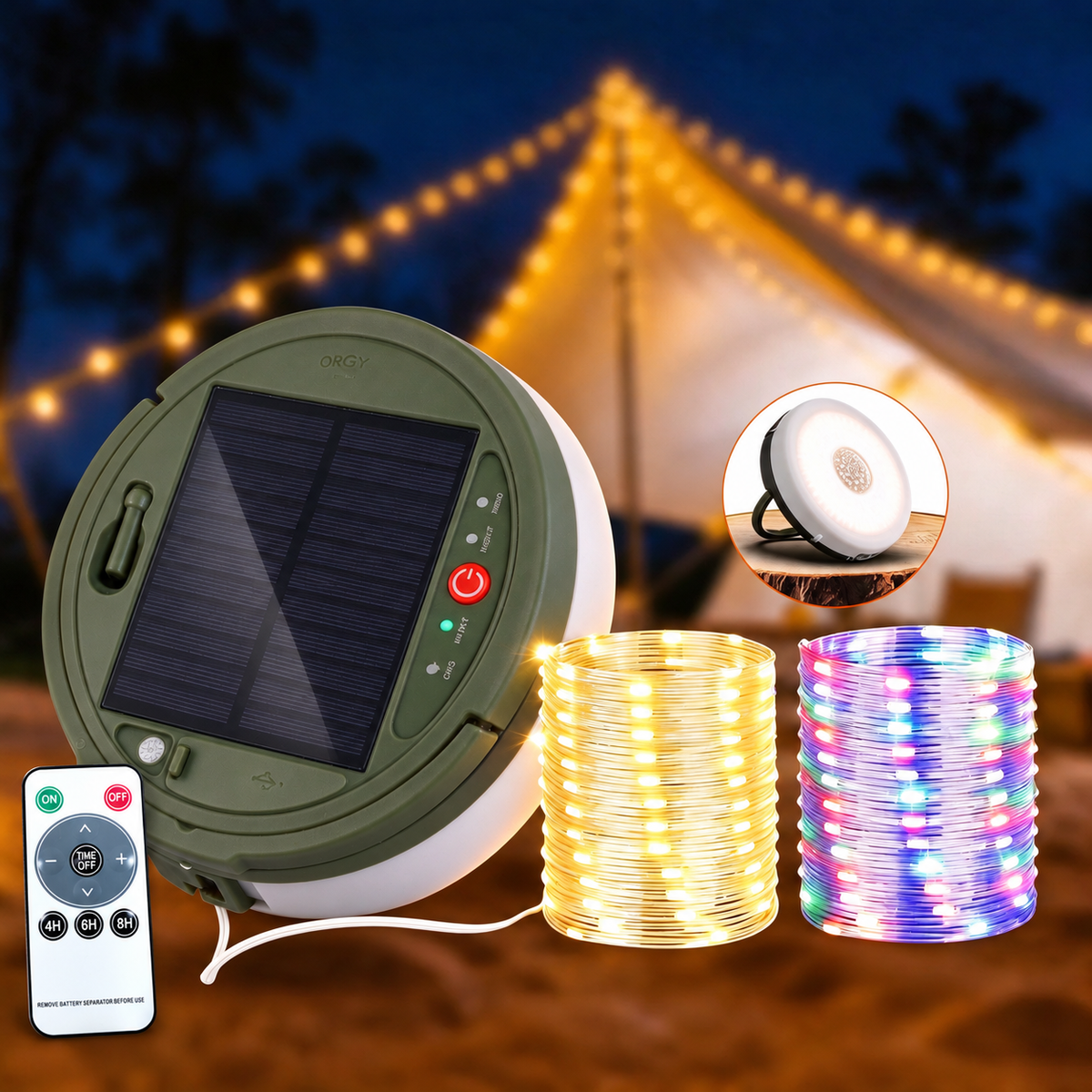 Mroace Retractable Solar LED Fairy String Lights