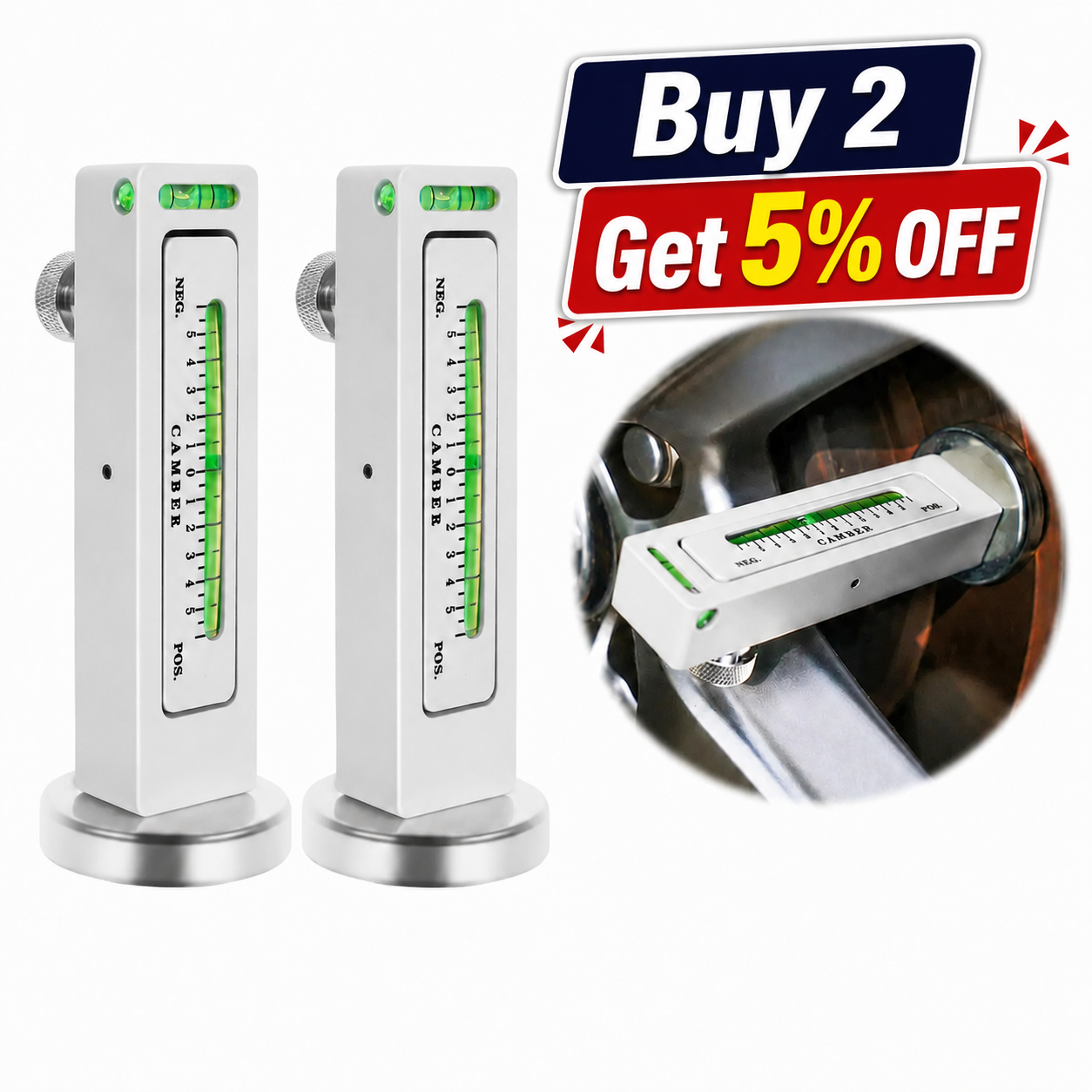 Mroace Adjustable Magnetic Wheel Alignment Gauge