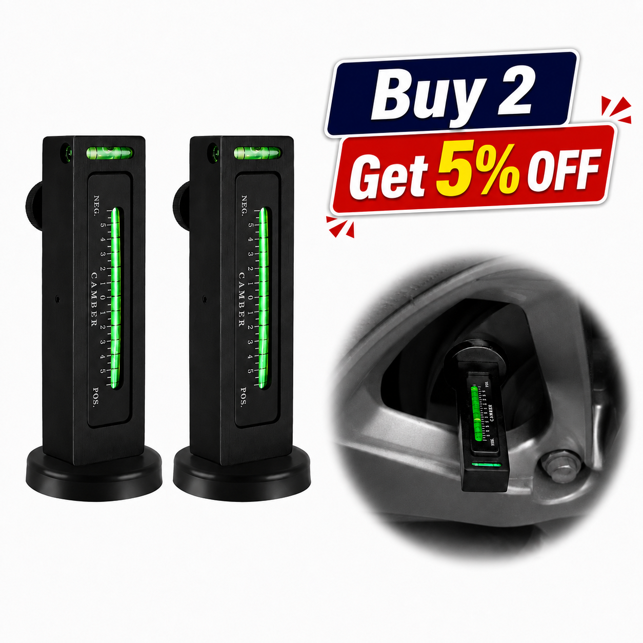Mroace Adjustable Magnetic Wheel Alignment Gauge