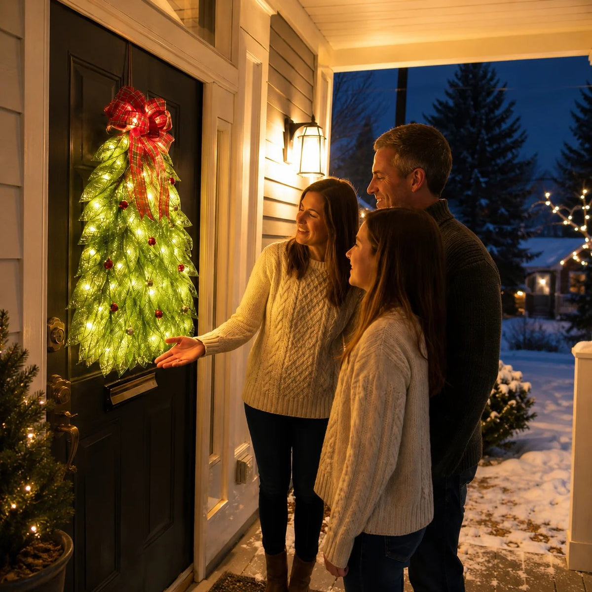 Mroace Handmade Christmas Tree Door Wreath