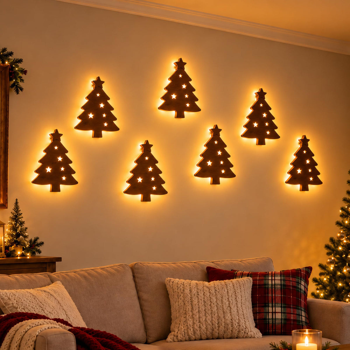 Mroace LED Wooden Reindeer Christmas Decoration