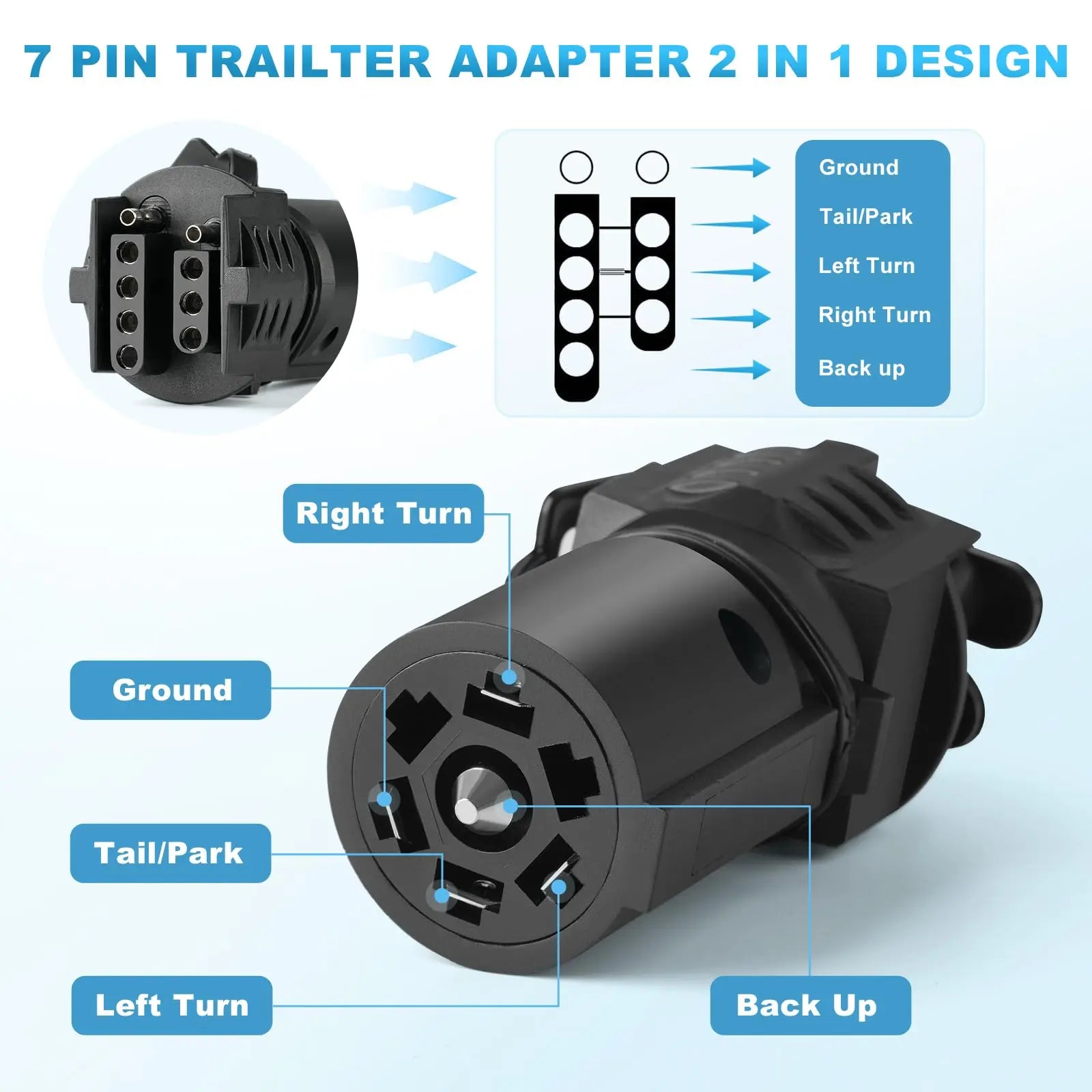 Mroace 7 Pin to 4 Pin Trailer Adapter