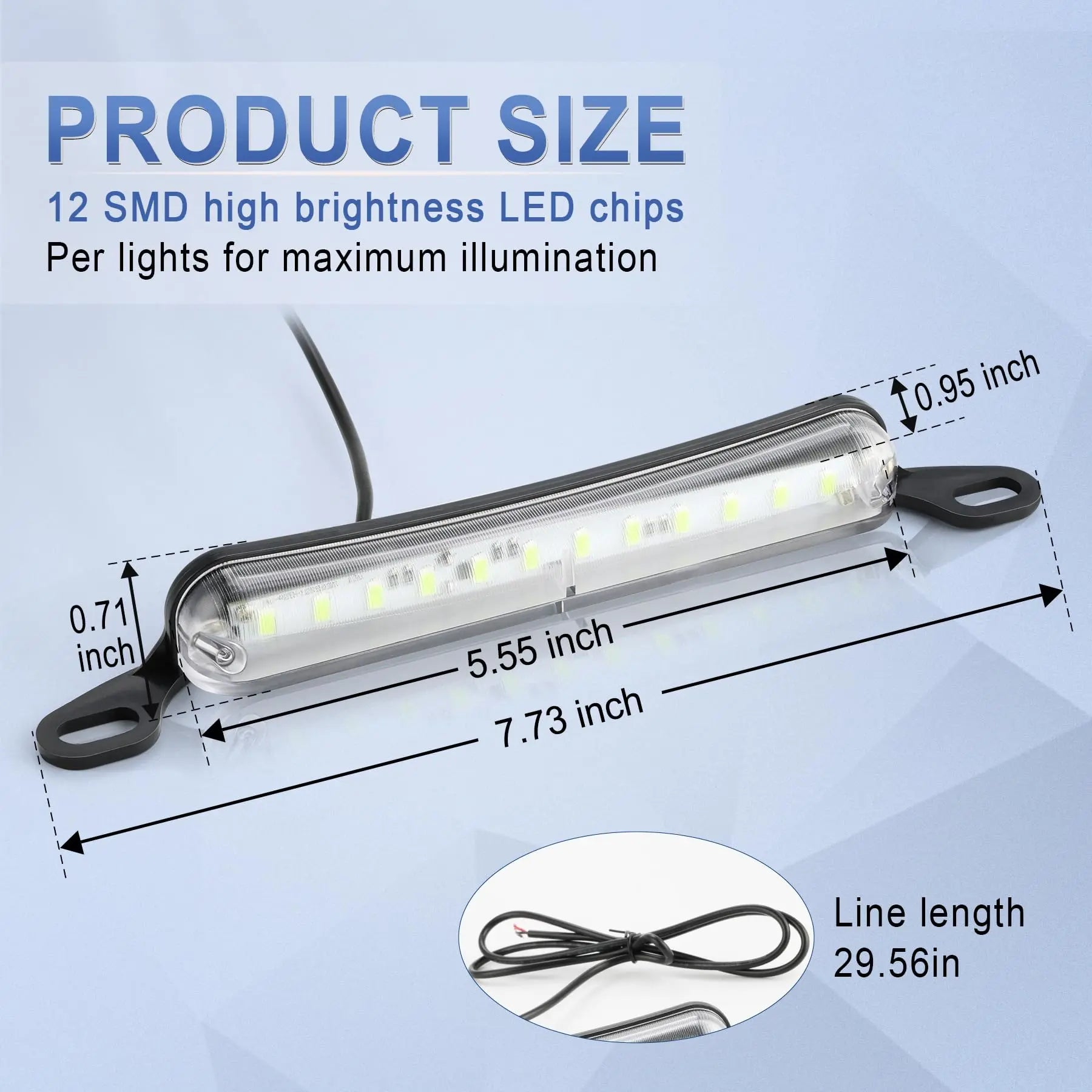 Mroace 6000K Xenon White License Plate LED Light