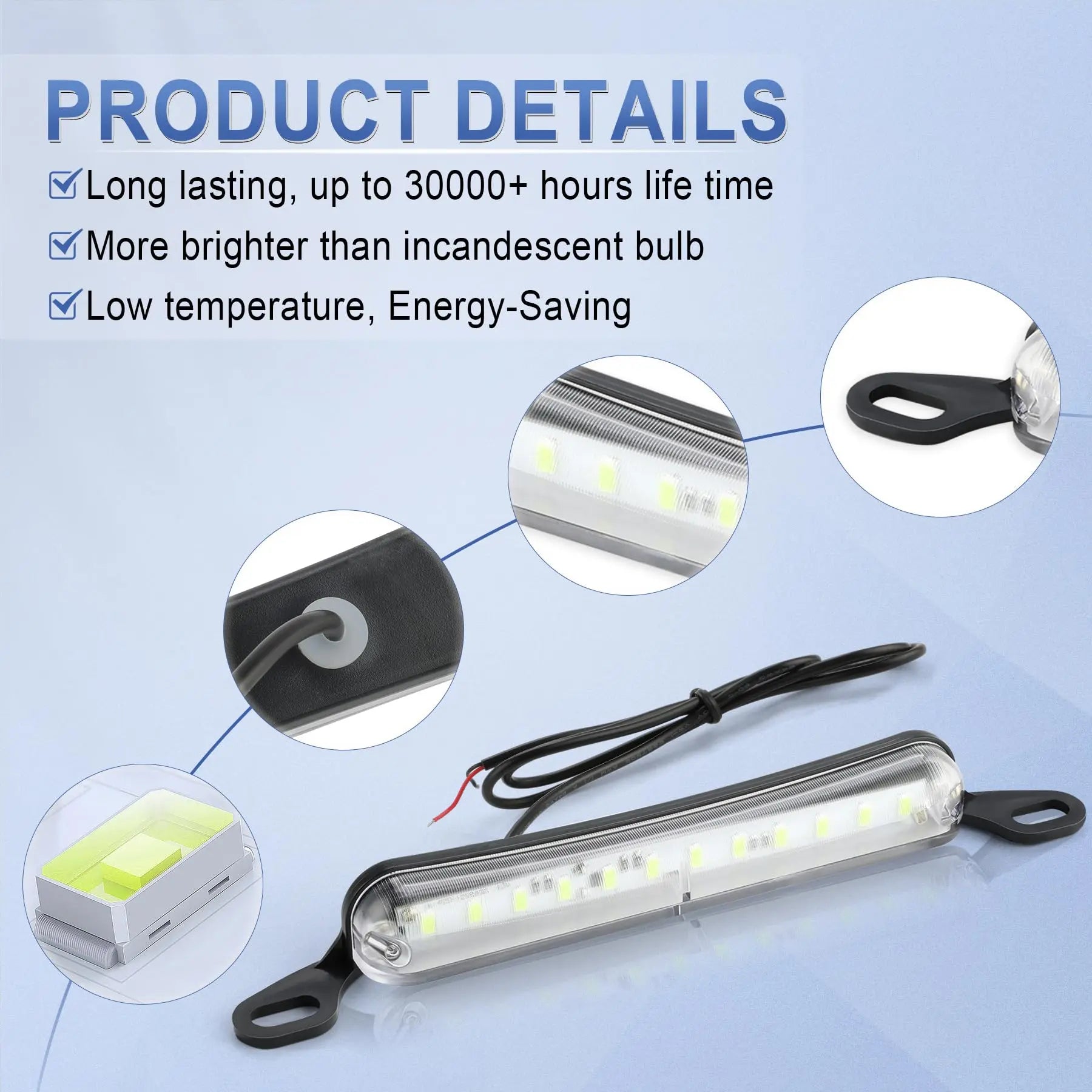Mroace 6000K Xenon White License Plate LED Light
