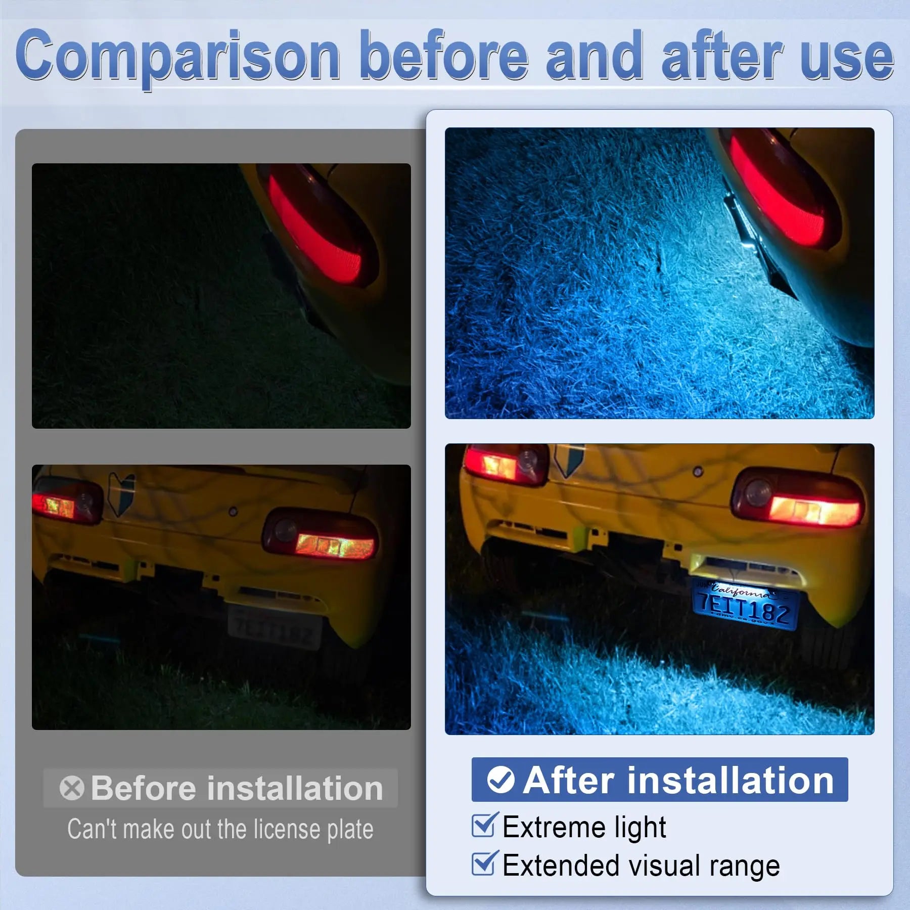 Mroace 6000K Xenon White License Plate LED Light