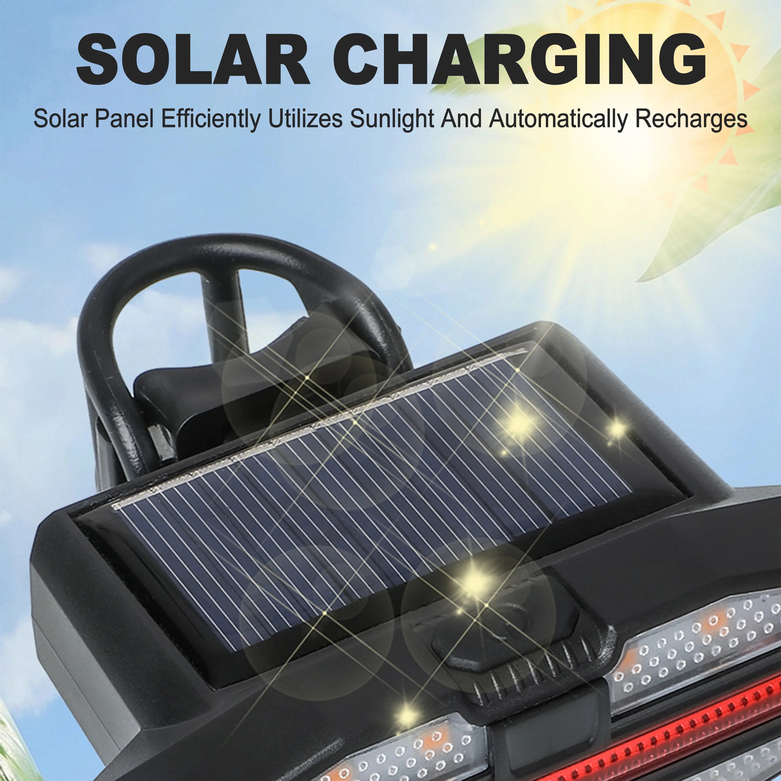 Mroace USB Rechargeable Solar Bicycle Tail Light
