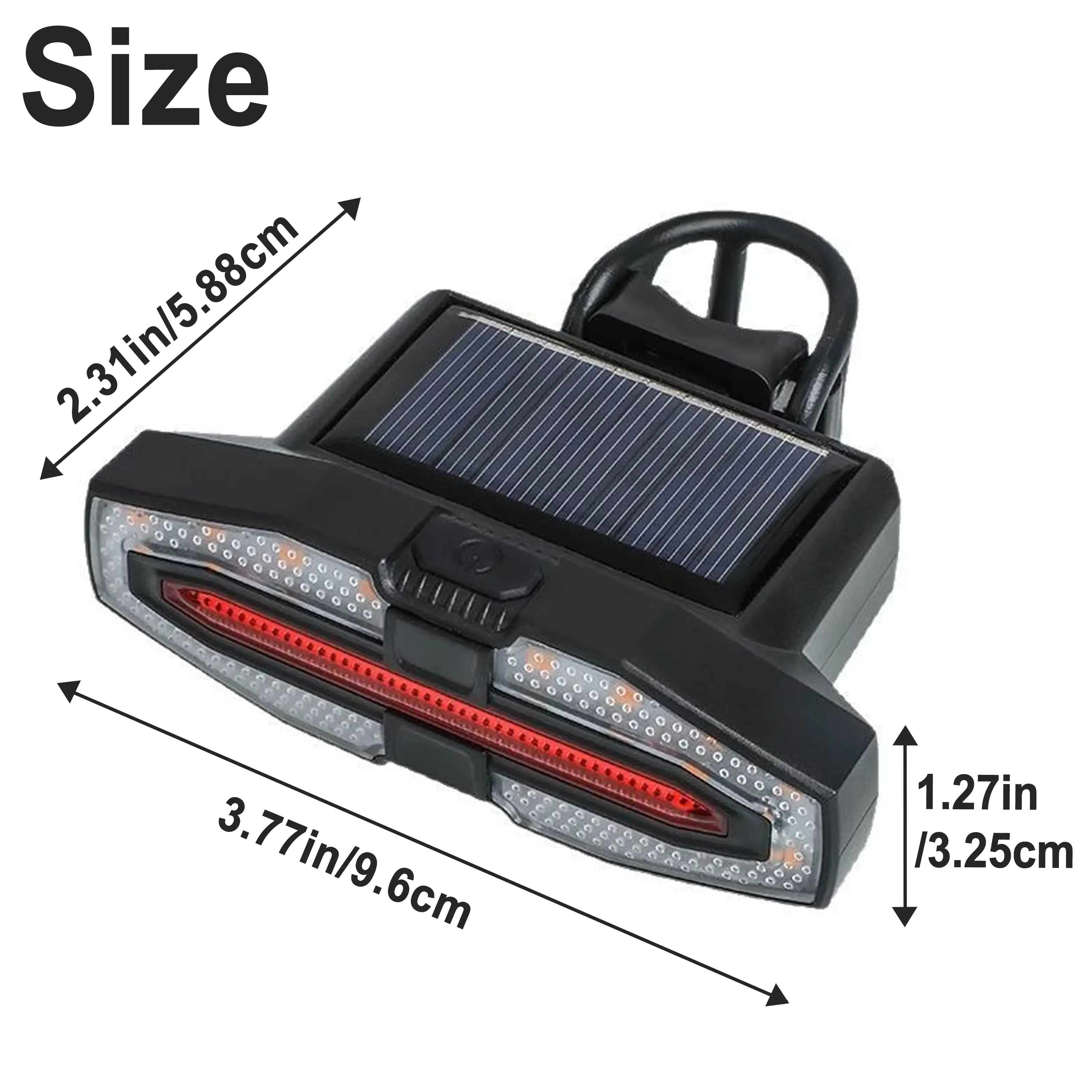 Mroace USB Rechargeable Solar Bicycle Tail Light