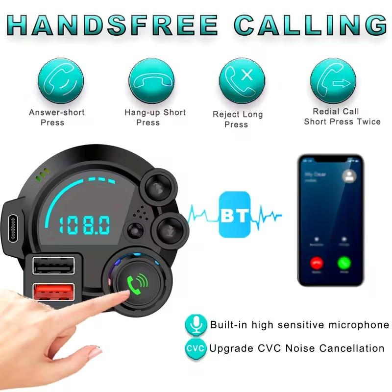 Mroace PD20W QC3.0 Hands-Free Bluetooth 5.3 FM Transmitter