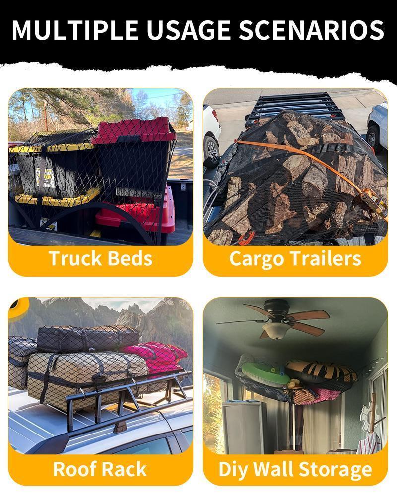 Mroace Highly-Elastic Multi-Vehicle Truck Bed Cargo Net