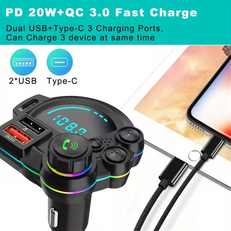Mroace PD20W QC3.0 Hands-Free Bluetooth 5.3 FM Transmitter