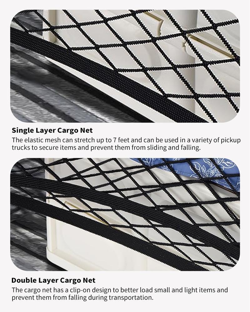 Mroace Highly-Elastic Multi-Vehicle Truck Bed Cargo Net