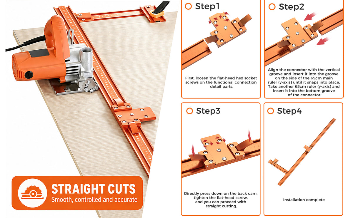Mroace Aluminum Alloy Circular Saw Guide Rail