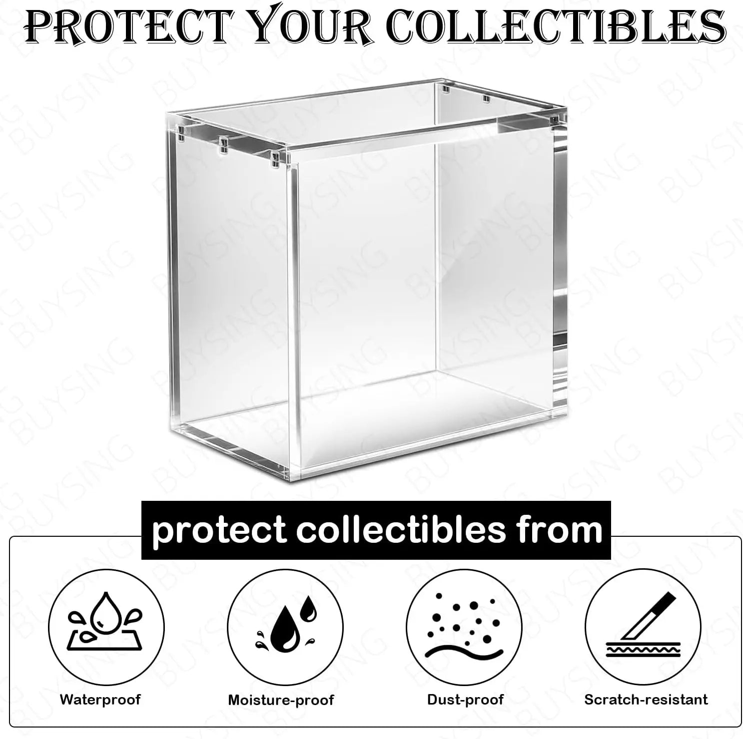 Mroace Acrylic Booster Box Display Case with Magnetic Lid