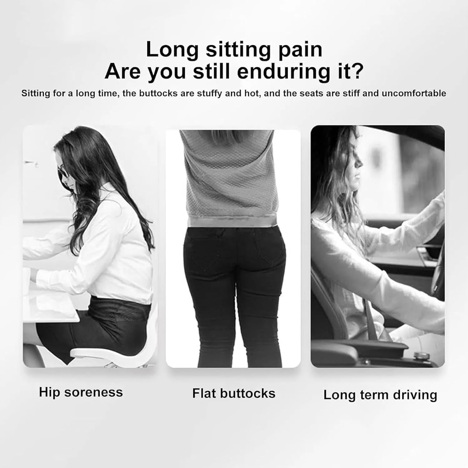 Mroace Ergonomic Memory Foam Seat Cushion with Lumbar Support