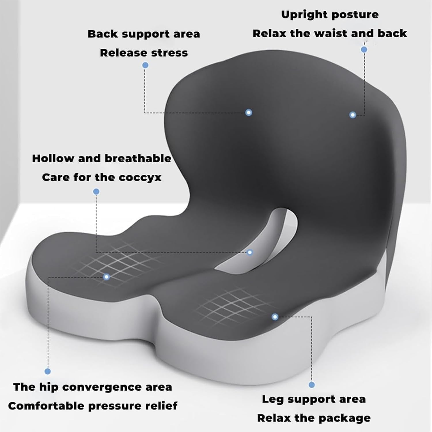 Mroace Ergonomic Memory Foam Seat Cushion with Lumbar Support