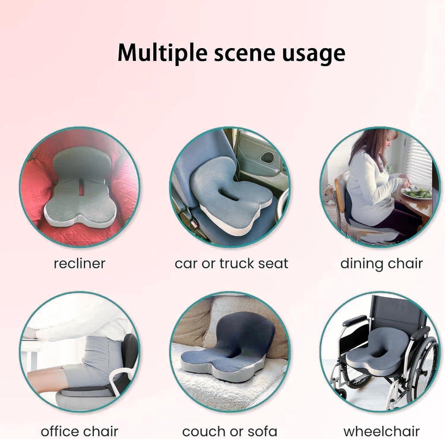 Mroace Ergonomic Memory Foam Seat Cushion with Lumbar Support