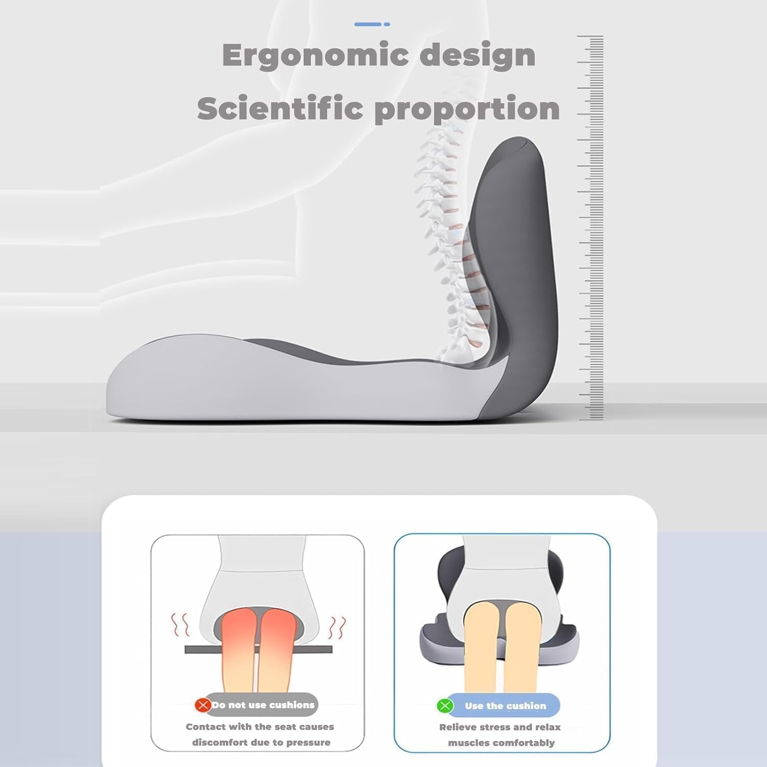 Mroace Ergonomic Memory Foam Seat Cushion with Lumbar Support