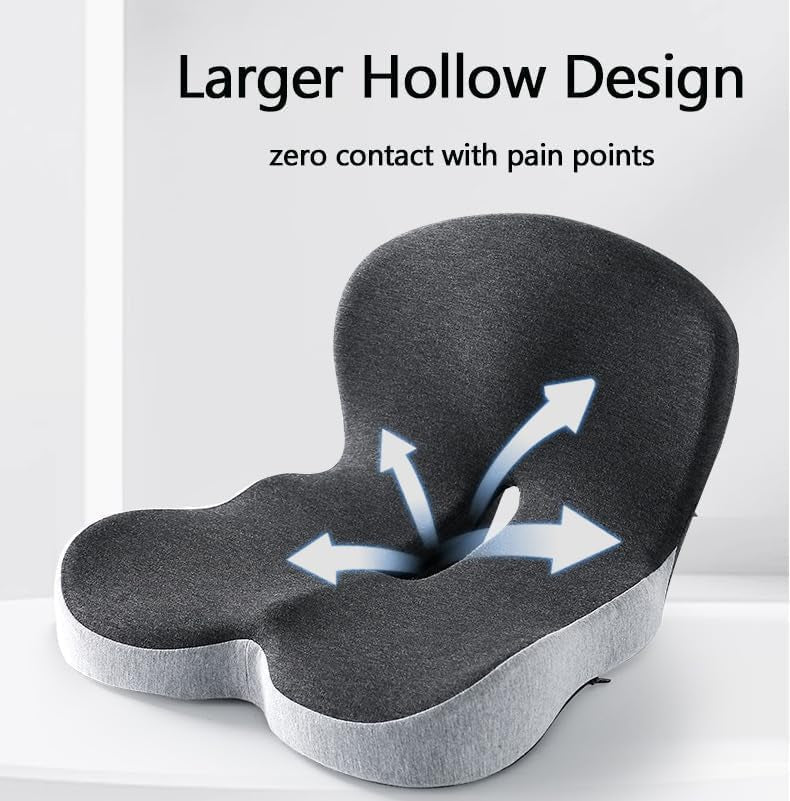 Mroace Ergonomic Memory Foam Seat Cushion with Lumbar Support