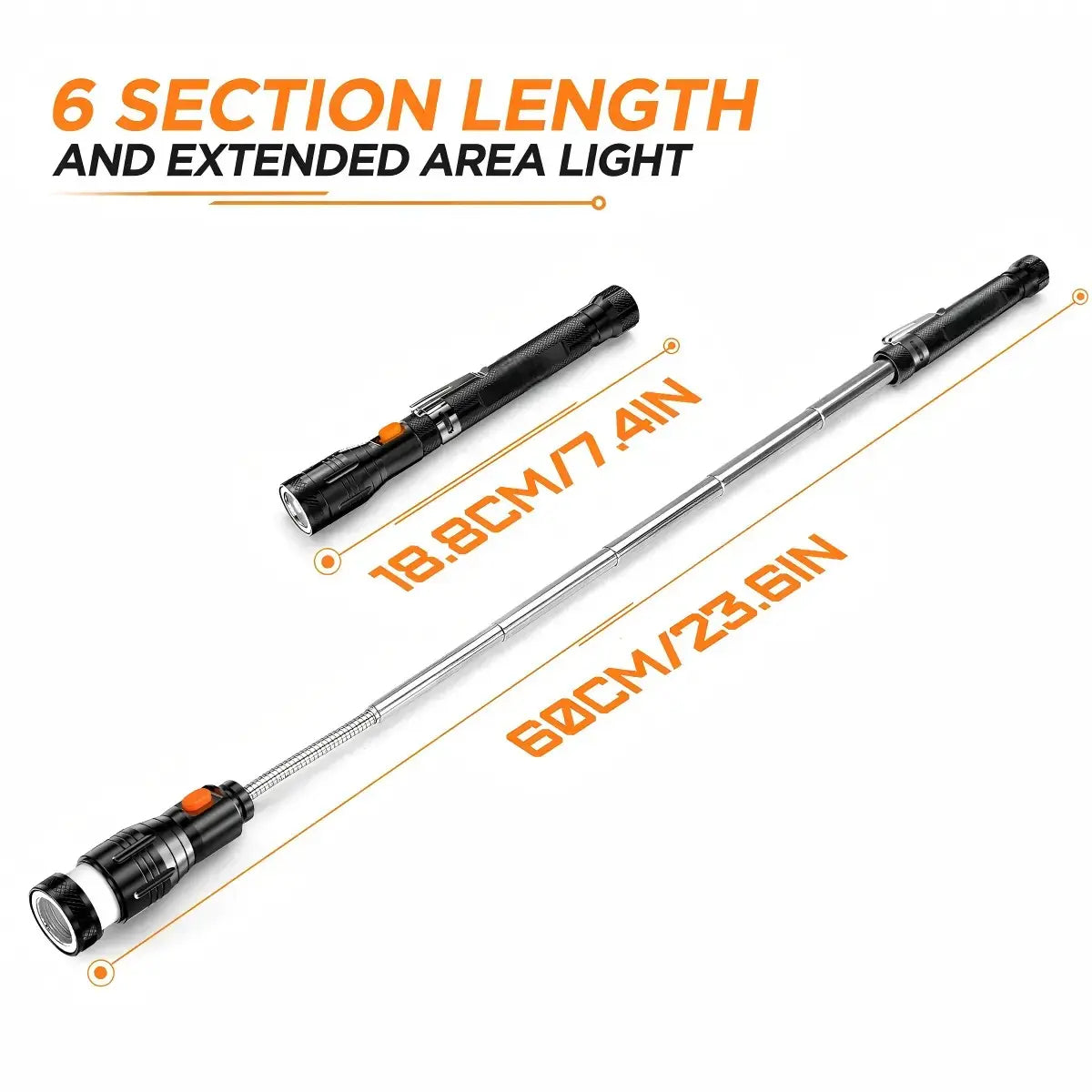 Mroace Extendable Magnetic Pickup Tool With LED Light