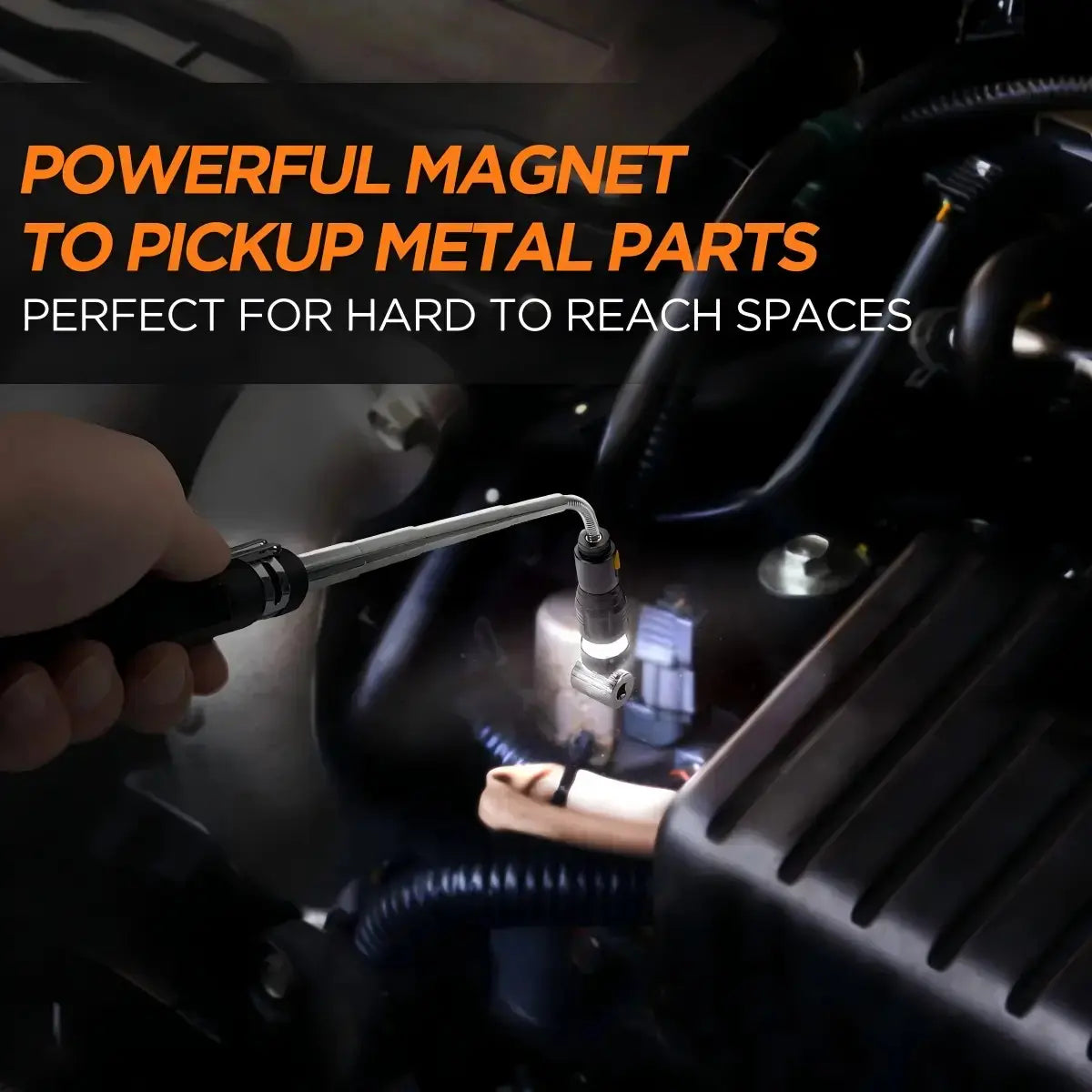 Mroace Extendable Magnetic Pickup Tool With LED Light