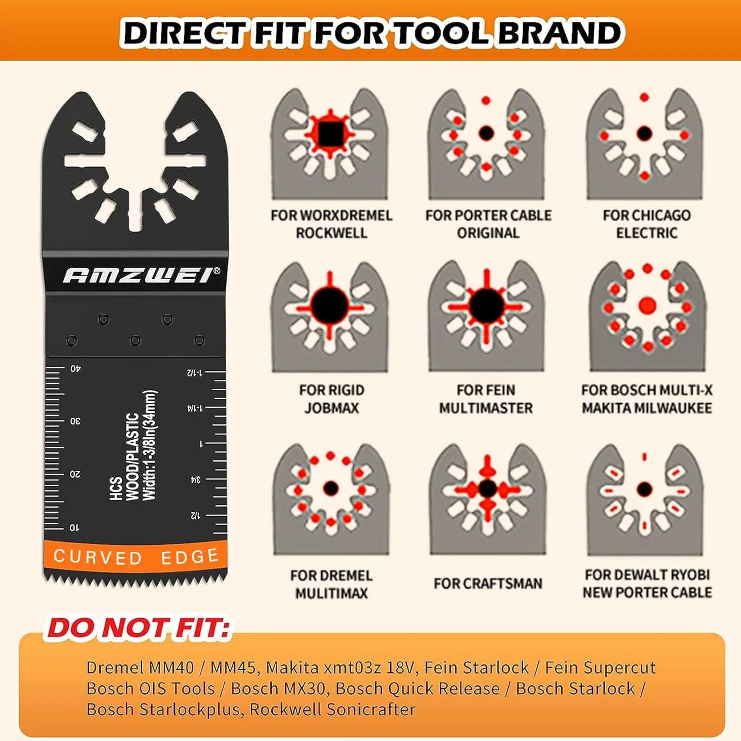 Mroace 154-Piece Oscillating Saw Blade and Sanding Kit
