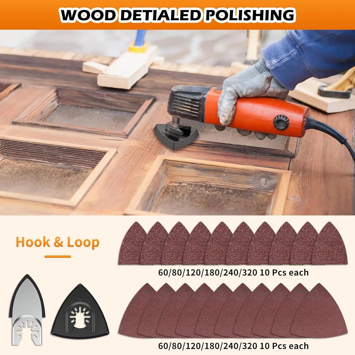 Mroace 154-Piece Oscillating Saw Blade and Sanding Kit