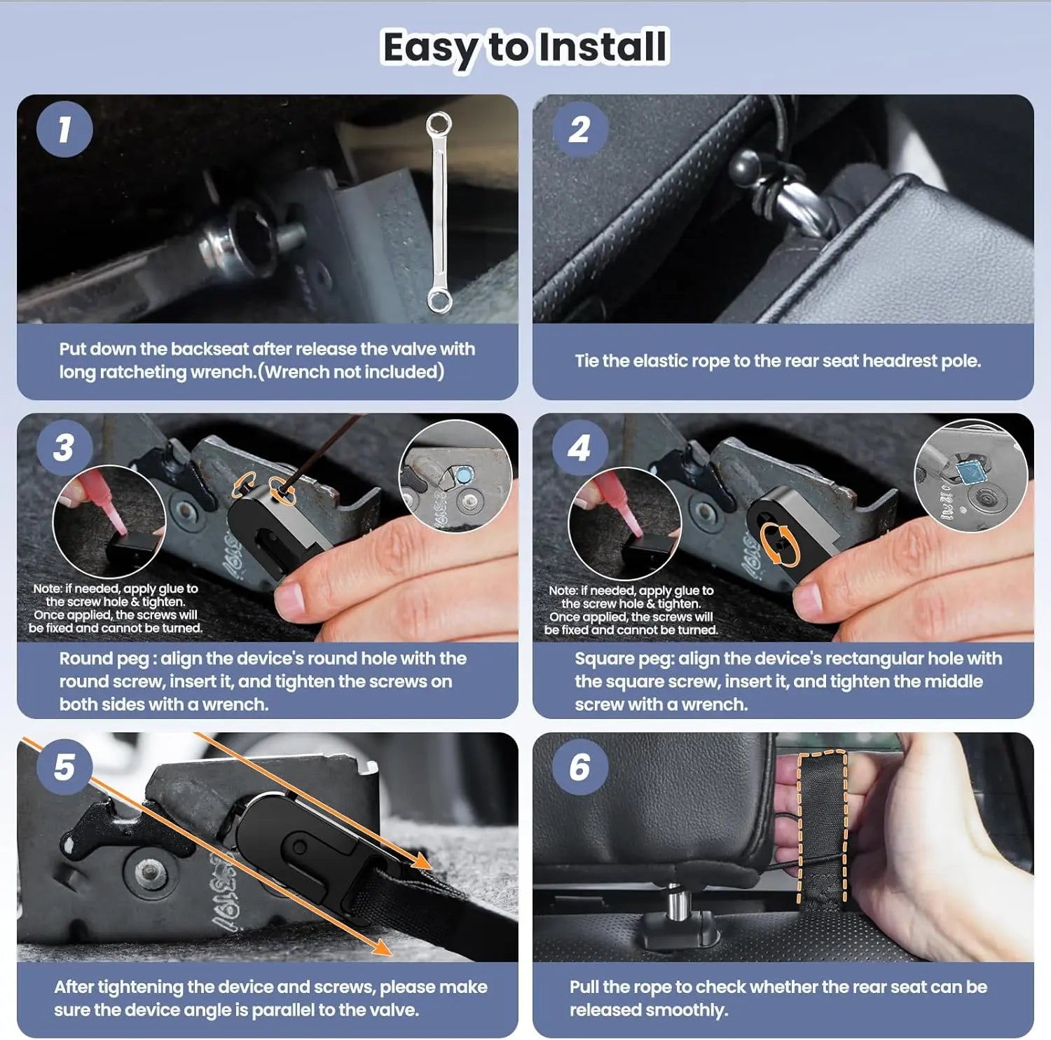 Mroace Rear Seat Quick Release Kit for F-150 & F-250/350 Trucks