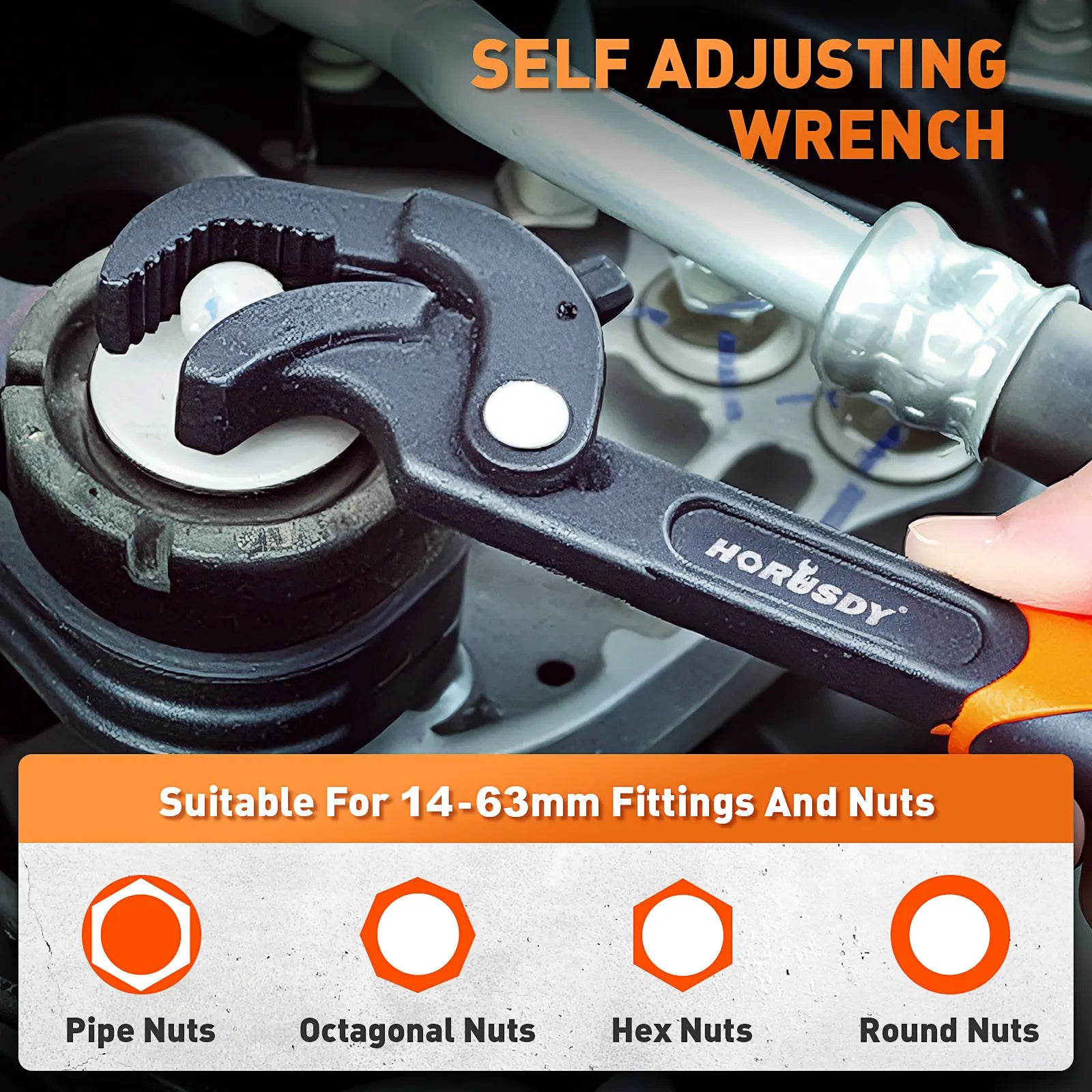 Mroace Heavy-Duty Self-Adjusting Pipe Wrench Set