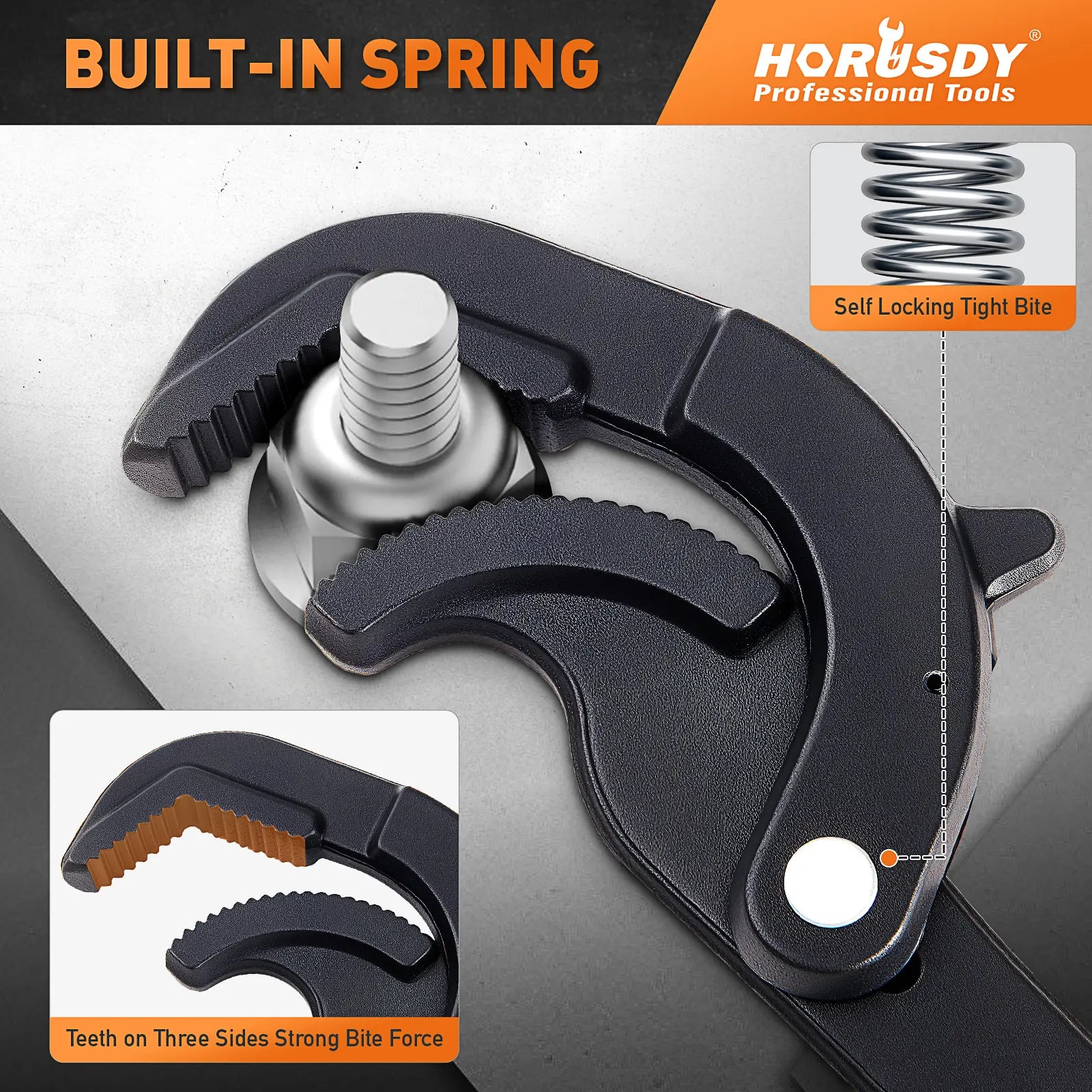 Mroace Heavy-Duty Self-Adjusting Pipe Wrench Set