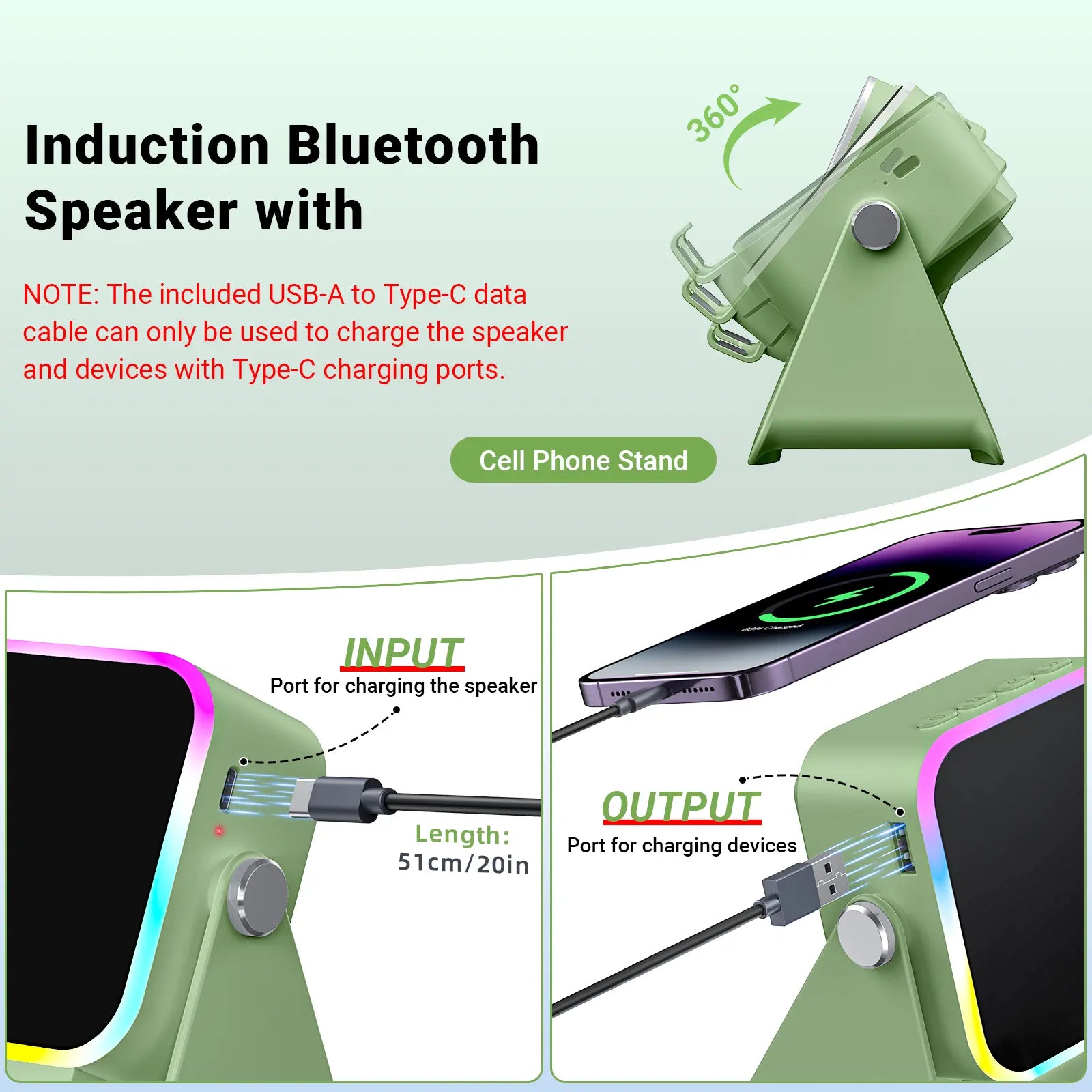 Mroace Wireless Induction Audio Speaker Stand