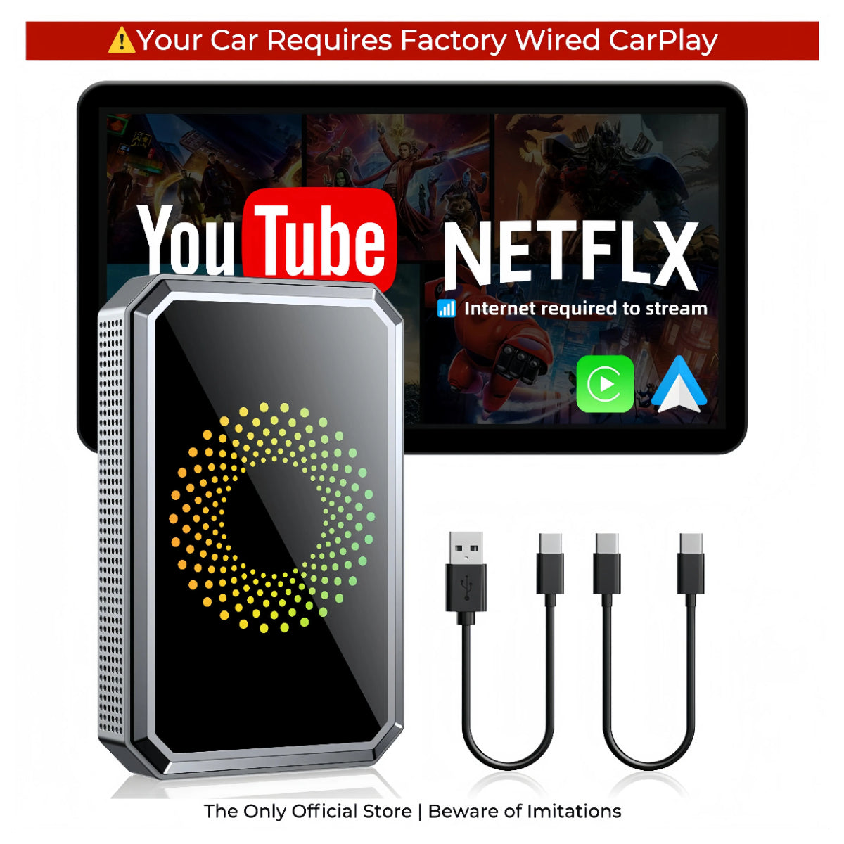 Mroace 2026 Wired CarPlay to Wireless Adapter