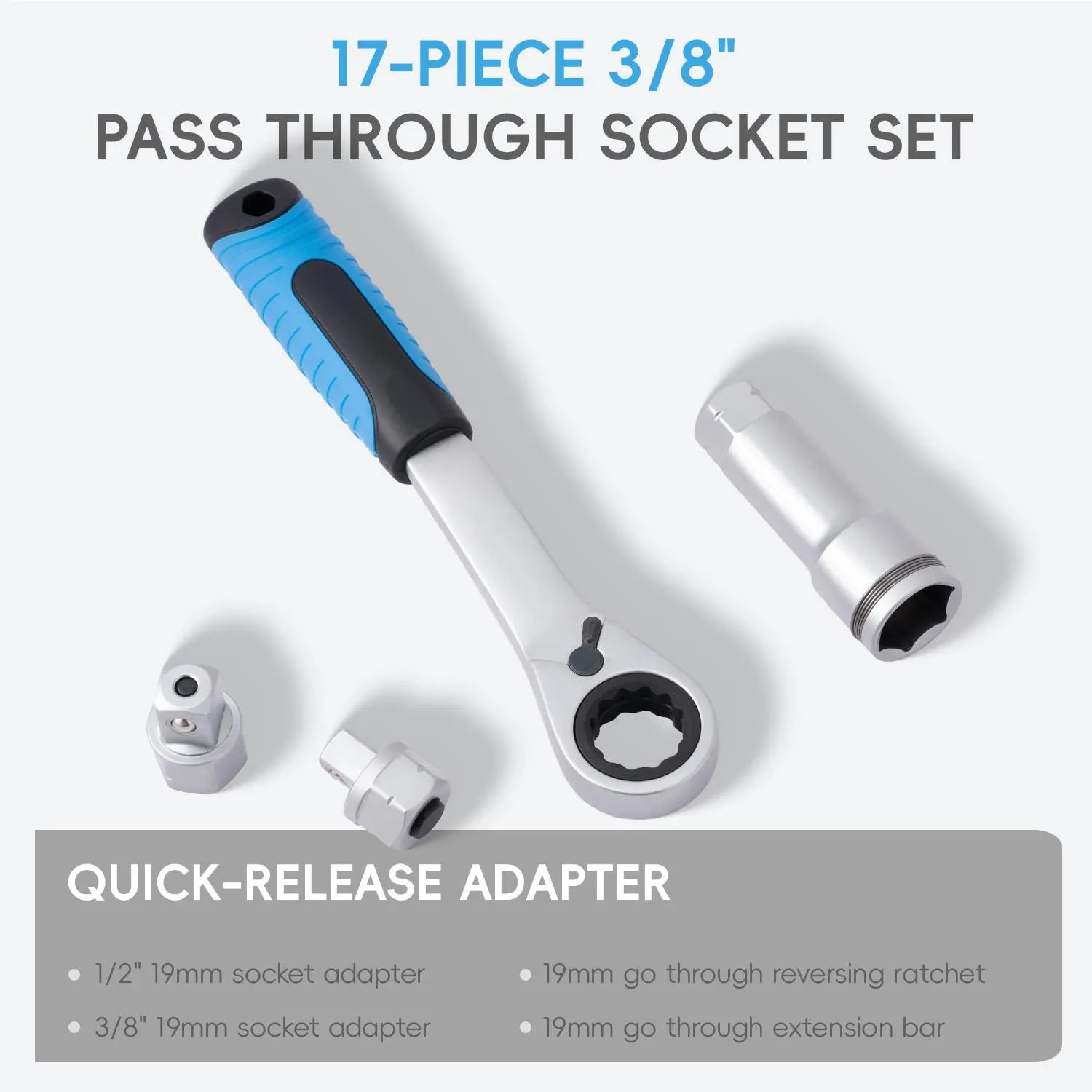 Mroace Hollow Pass Through Ratchet Socket Set