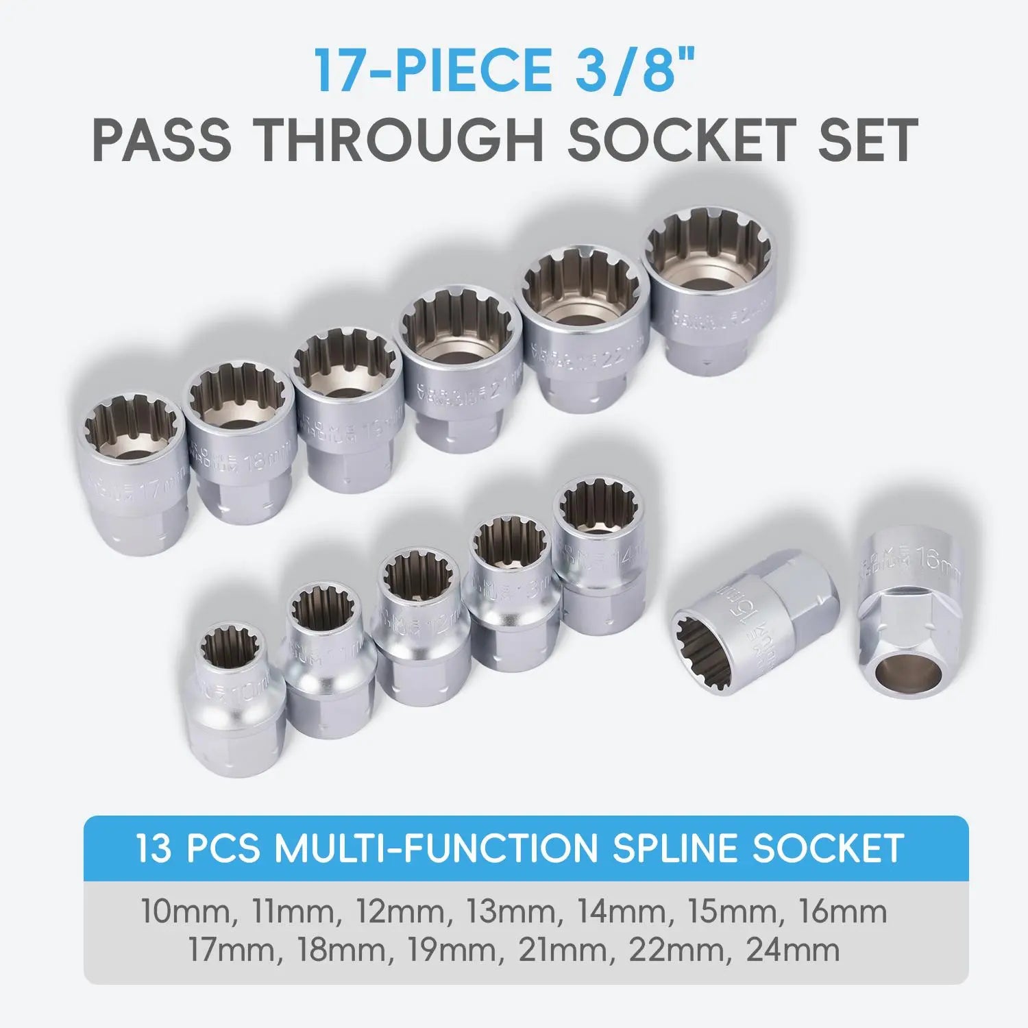 Mroace Hollow Pass Through Ratchet Socket Set
