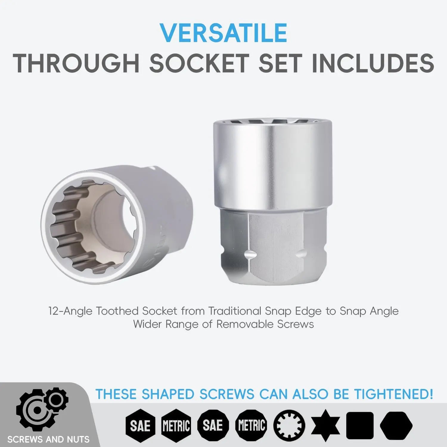 Mroace Hollow Pass Through Ratchet Socket Set
