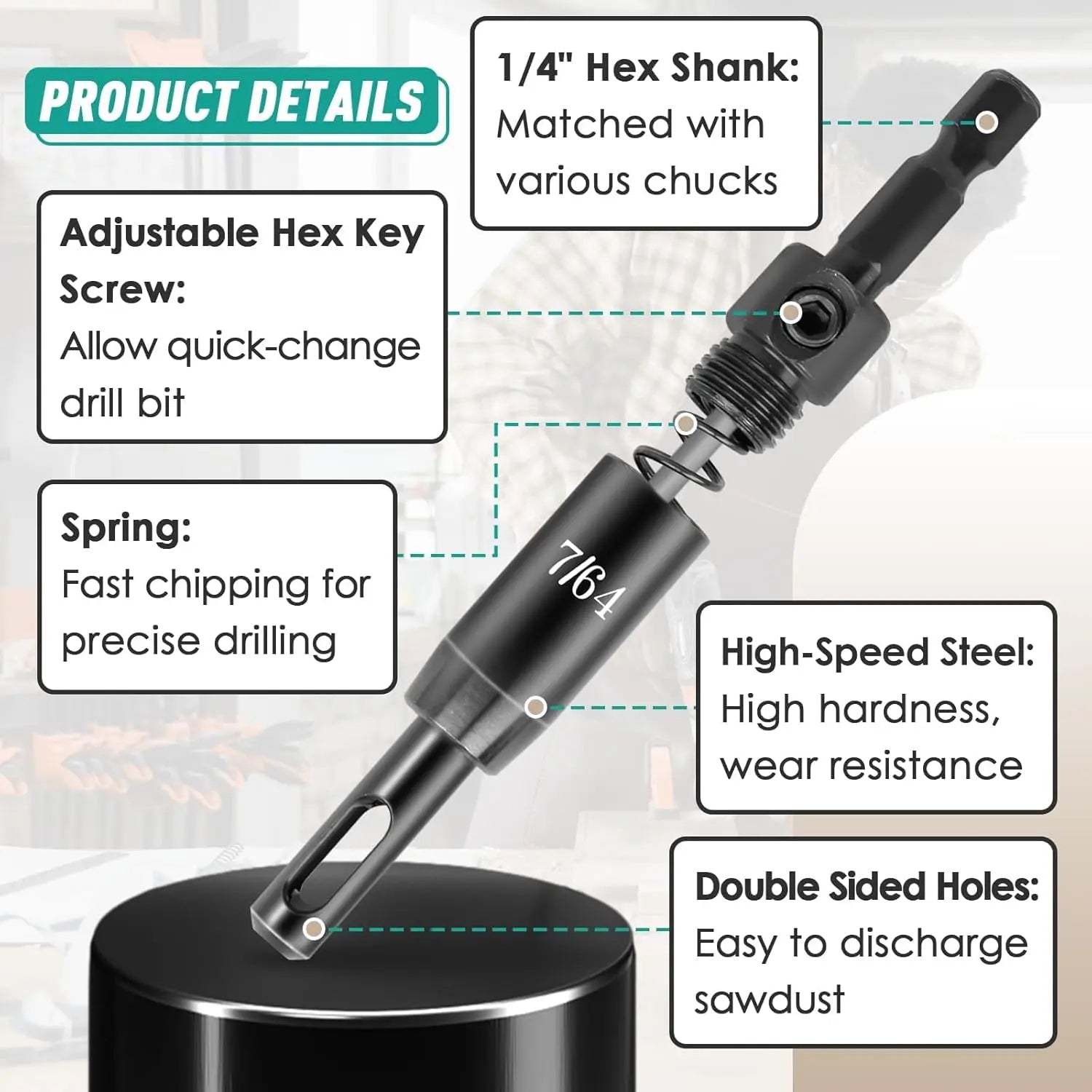 Mroace Self Centering Vix Drill Bit Set for Hinges and Pilot Holes