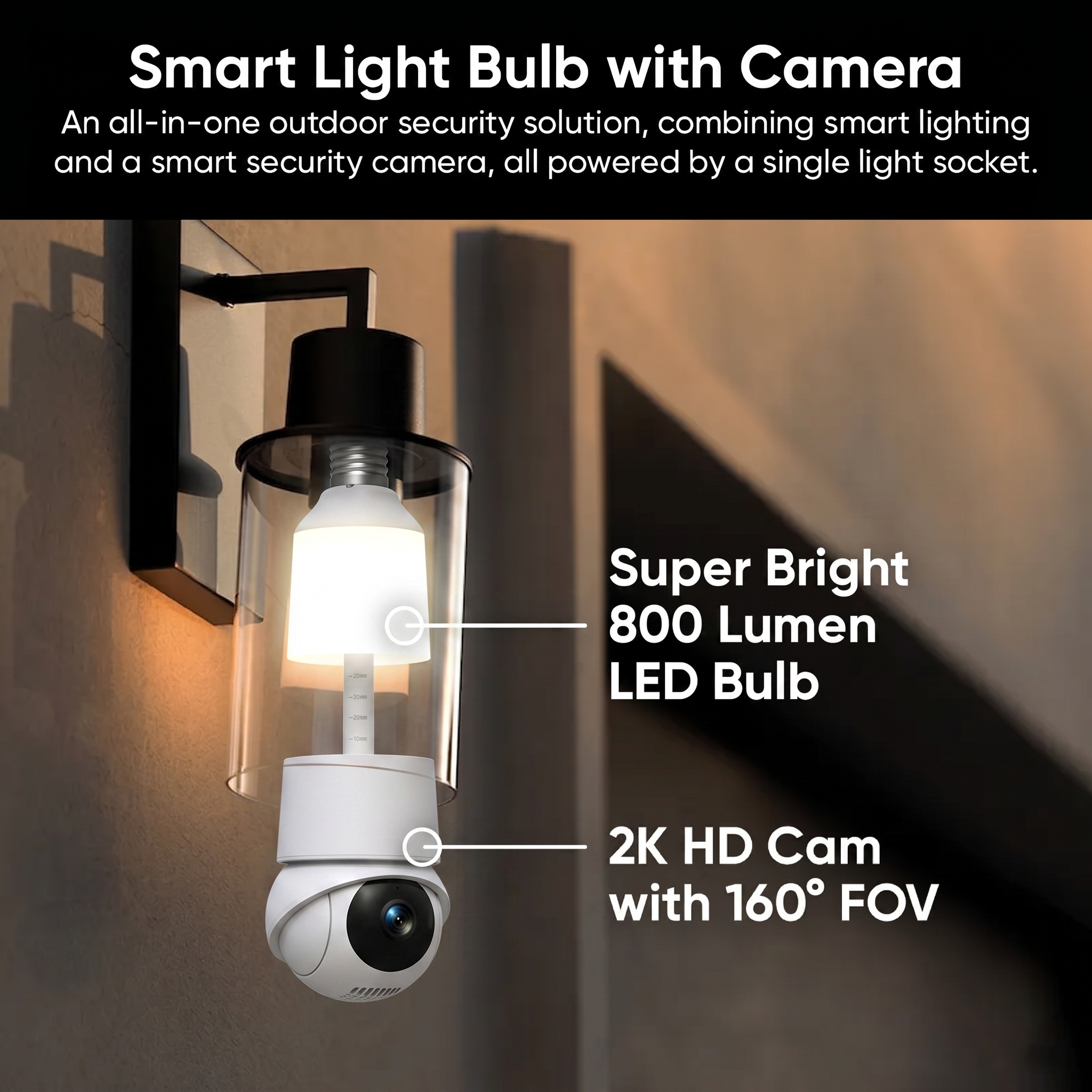 Mroace 2K HD Light Bulb Security Camera