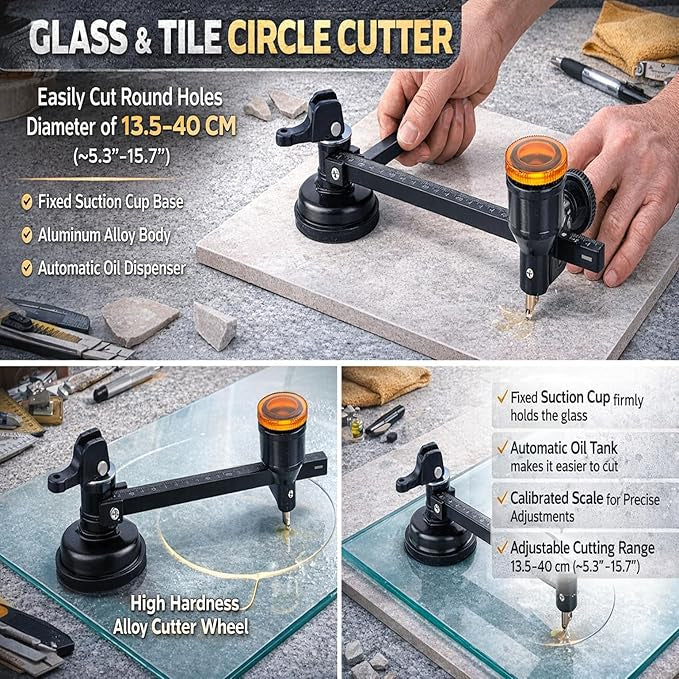 Mroace Adjustable Glass Tile Circle Cutter