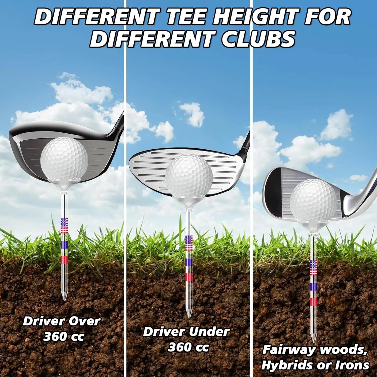 Mroace Unbreakable Plastic Golf Tees 30PCS/50PCS Set