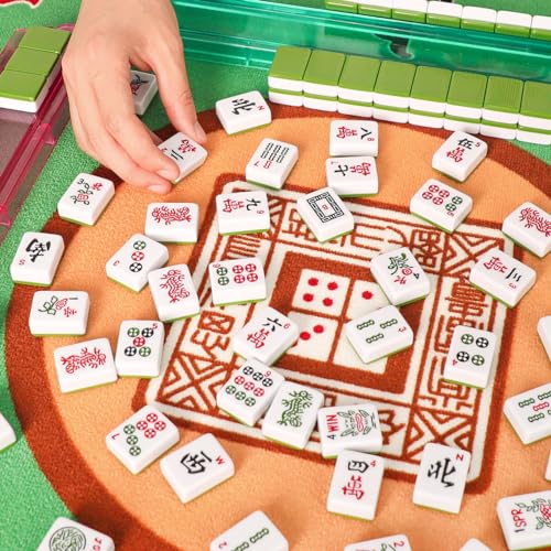 Mroace 166-Piece American Mahjong Tile Set in Green