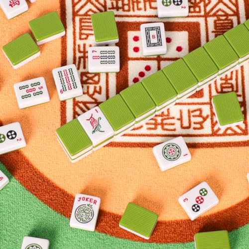Mroace 166-Piece American Mahjong Tile Set in Green