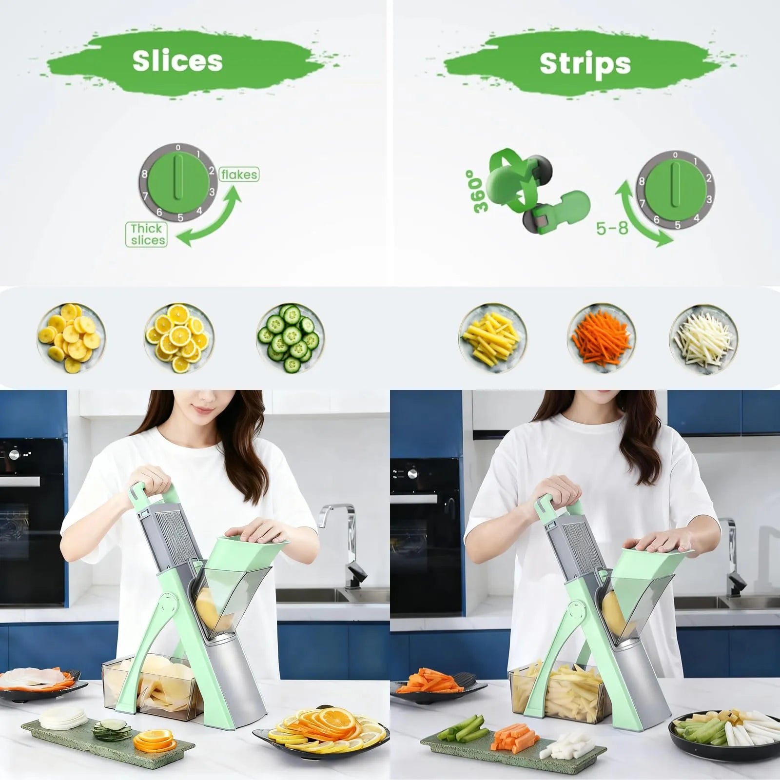 Mroace Adjustable Safe Mandoline Vegetable Slicer