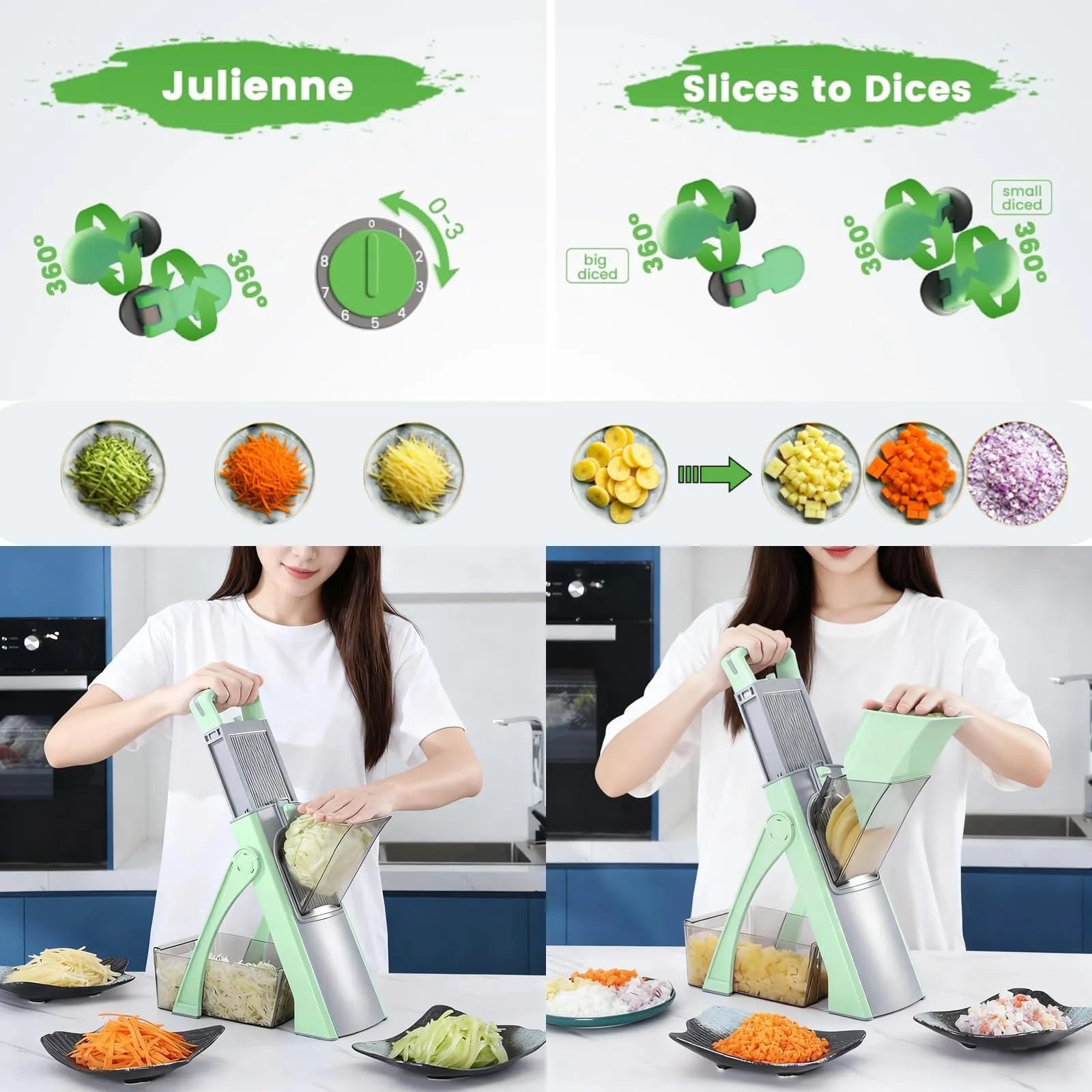 Mroace Adjustable Safe Mandoline Vegetable Slicer