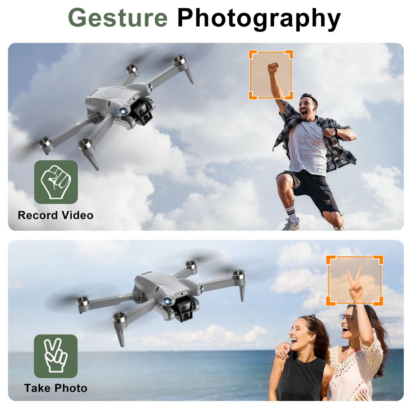 Mroace Mini 4K Camera Drone with GPS and 3-Axis Gimbal
