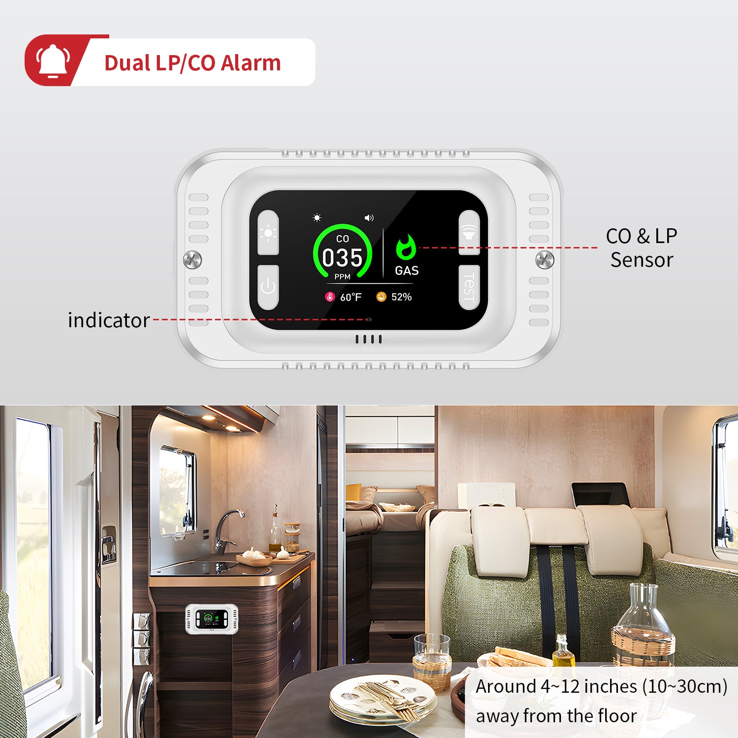 Mroace Multi-Functional Carbon Monoxide Gas Smoke Detector