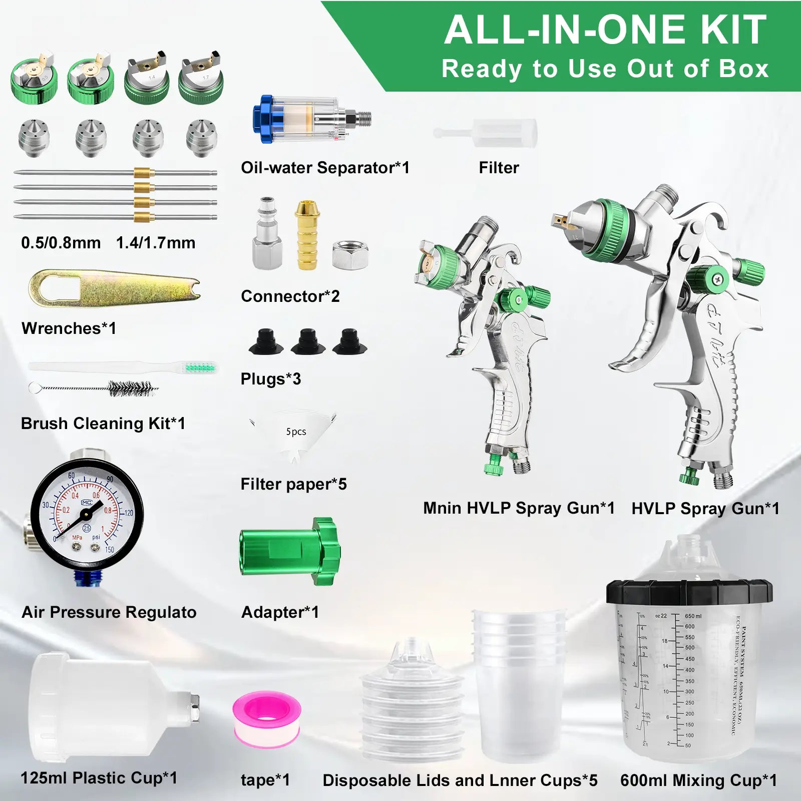 Mroace Professional HVLP Air Spray Gun Kit