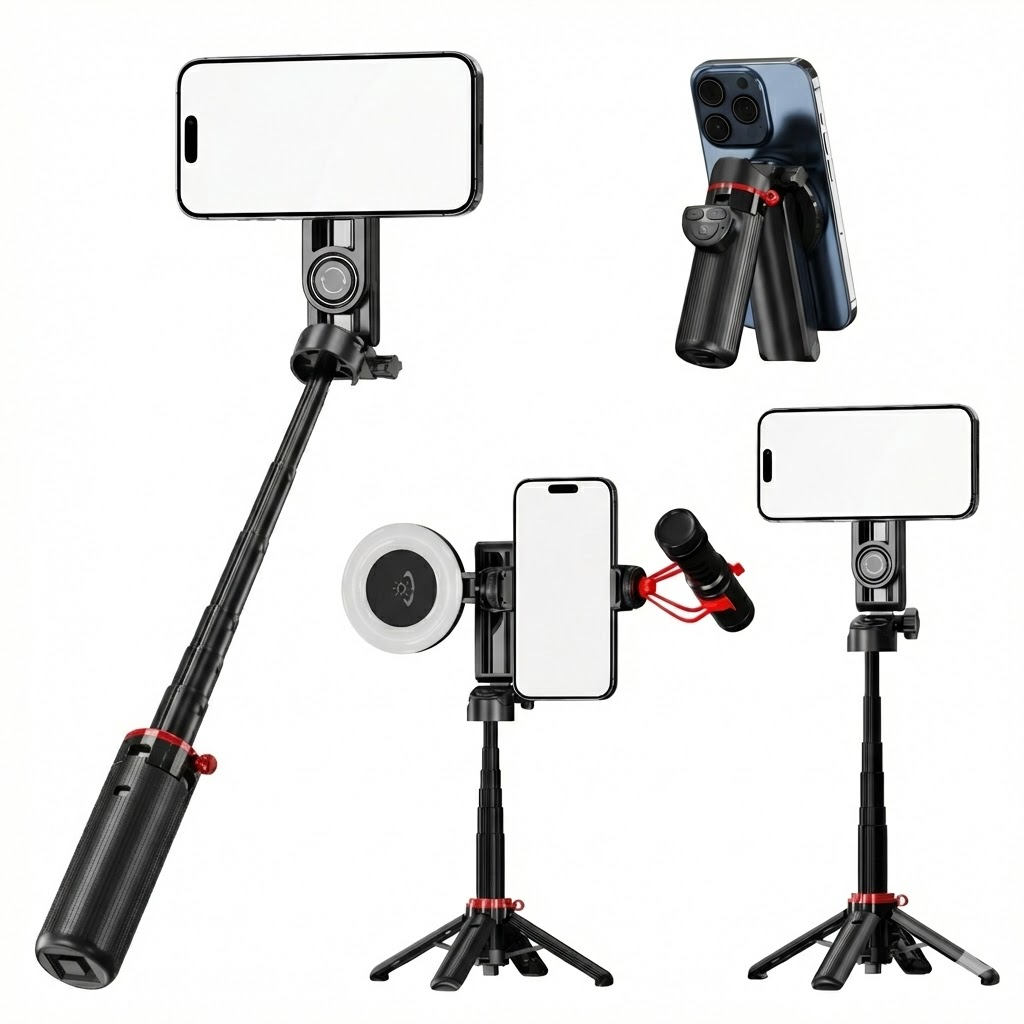 Mroace 4-in-1 Multifunctional Magnetic Selfie Stick